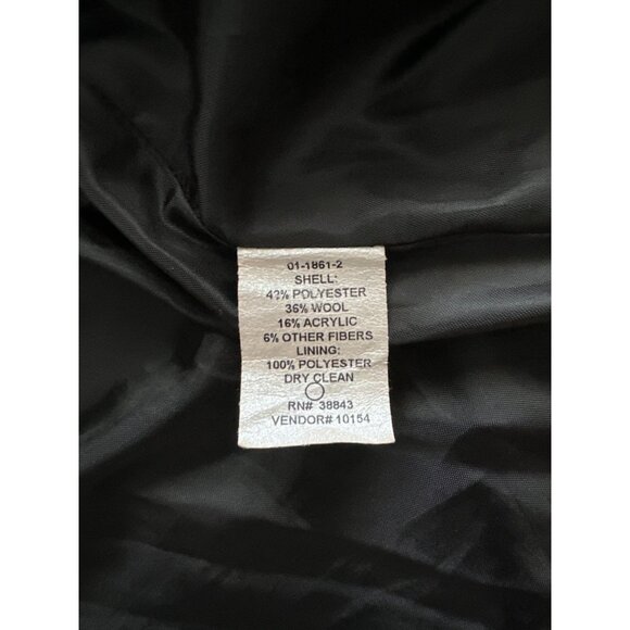 Chadwicks Coat Wool Trench Tweed Purple Black Mid Length Ruffle Sleeves Size 12 - Picture 9 of 9